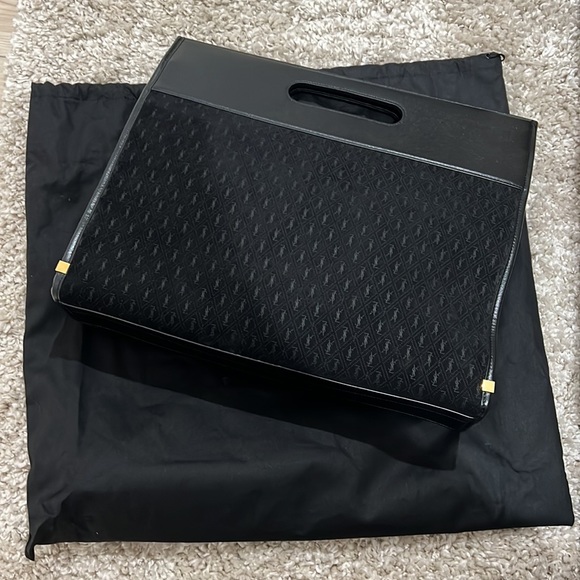 Saint Laurent Monogram King Palm Black Suede - Picture 3 of 9